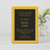 Invitation Prom Senior Junior, Braided Gold, Black, Art Déco (Debout devant)