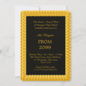 Invitation Prom Senior Junior, Braided Gold, Black, Art Déco (Devant)