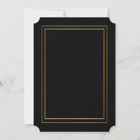 Invitation Prom Senior Junior, Great Gatsby, Gold, noir (Dos)