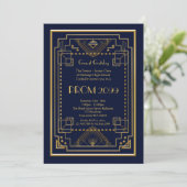 Invitation Prom Senior-Junior, Great Gatsby, or, marine (Debout devant)