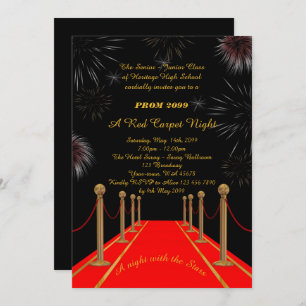Invitation Prom Senior Junior, style Gatsby, nuit sur tapis r