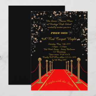 Invitation Prom Senior Junior, style Gatsby, nuit sur tapis r