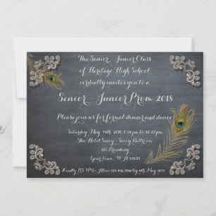 Invitation Prom Senior Junior, tableau de bord, écriture manu