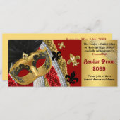 Invitation Prom Style de billet,Masquerade,chic,te (Devant / Derrière)