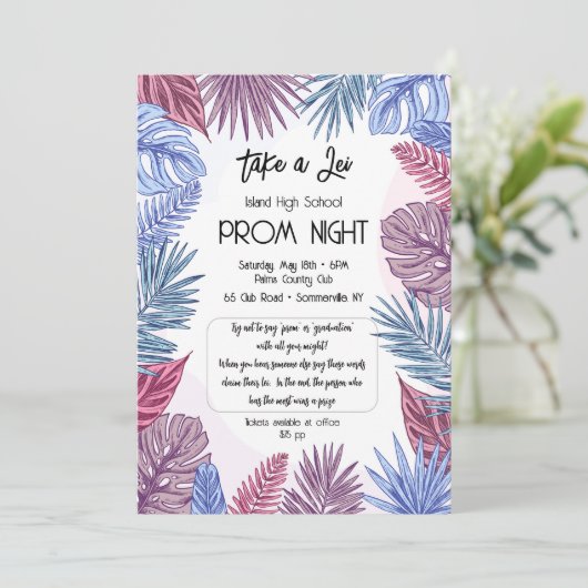 Invitation Prom tropical (Debout devant)
