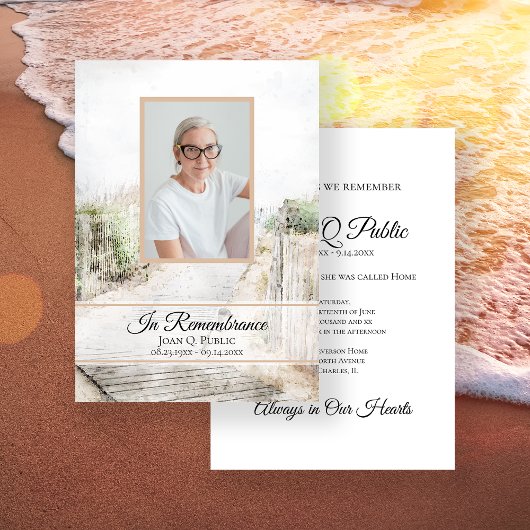 Invitation Promenade à la plage Mémorial de l'anniversaire de