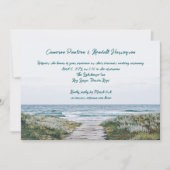 Invitation Promenade Côtière Mariage Plume Manuscrite (Devant)