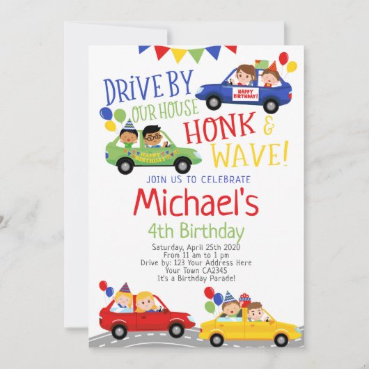 Invitation Promenade d'anniversaire (Devant)