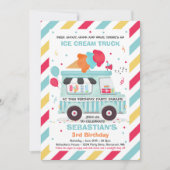 Invitation Promenade De Fête D'Anniversaire De Crème De Glace (Devant)