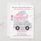 Invitation Promenade De Fête D'Anniversaire De Crème De Glace (Devant)