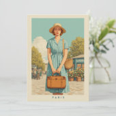 Invitation Promenade d'été vintage à Paris (Debout devant)