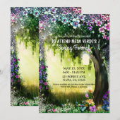 Invitation Promenade enchantée en bois de fantaisie (Devant / Derrière)