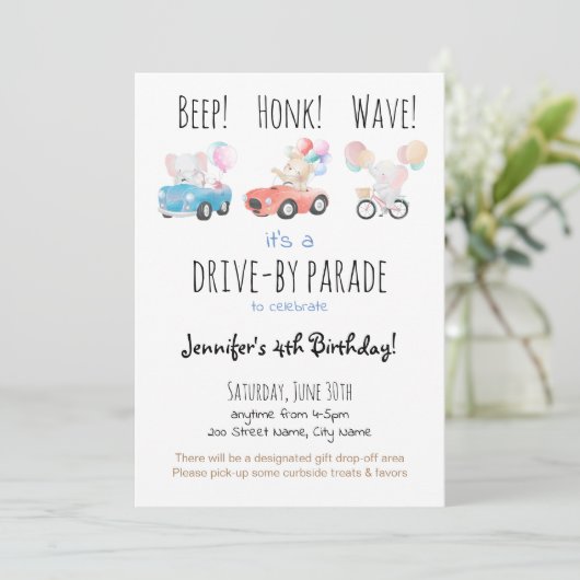 Invitation Promenade par Anniversaire (Debout devant)