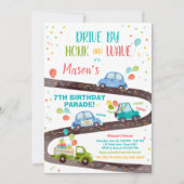 Invitation Promenade par Anniversaire Parade Party Blue Drive (Devant)