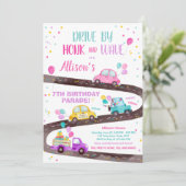 Invitation Promenade Par Anniversaire Parade Party Pink Drive (Debout devant)
