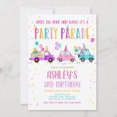Invitation Promenade Par Anniversaire Parade Rose Drive Par (Devant)
