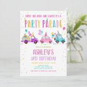 Invitation Promenade Par Anniversaire Parade Rose Drive Par (Debout devant)