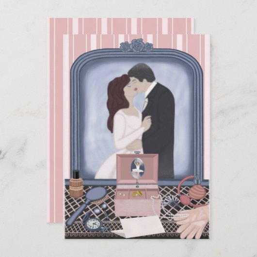 Invitation Promesse rose (Devant / Derrière)