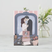 Invitation Promesse rose (Debout devant)