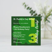 Invitation PROMO5 13e Ado ST PATRICK Shamrock d'anniversaire (Debout devant)