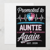Invitation Promoted To Auntie Again Est 2026 Pregnancy Reveal (Devant / Derrière)