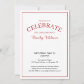 Invitation Promotion 2026 Emblème Rouge Blanc Fête de Remise  (Dos)