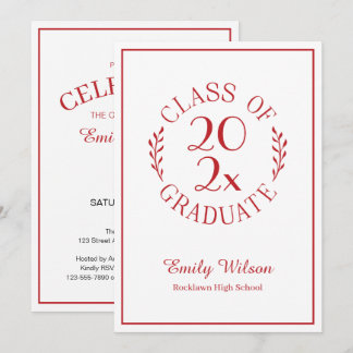 Invitation Promotion 2026 Emblème Rouge Blanc Soirée de Remis
