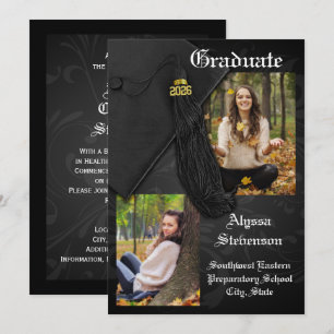 Invitation Promotion 2026 Remise des diplômes avec gland noir