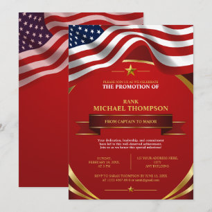 Invitation Promotion de l'US Marine Drapeau américain Or No