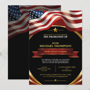 Invitation Promotion de l'US Marine Drapeau américain Or No