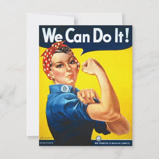 Invitation Propagande Vintage Rosie Riveter (Devant)