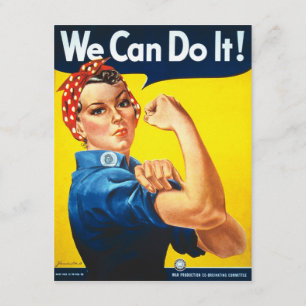 Invitation Propagande Vintage Rosie Riveter