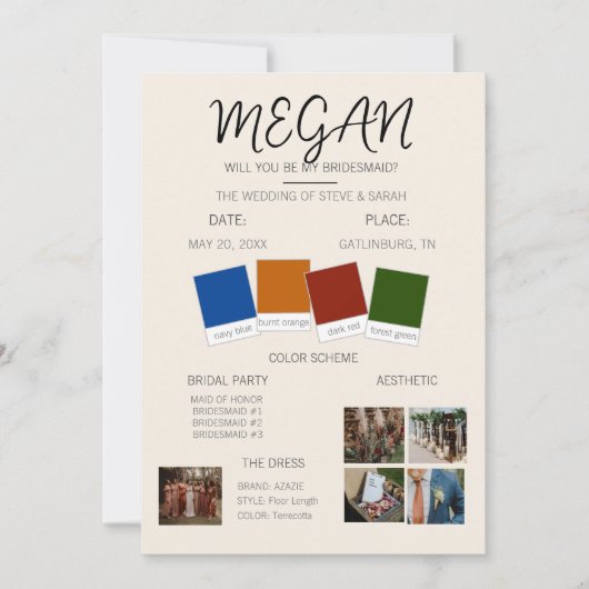 Invitation Proposition Bridesmaid (Devant)