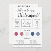 Invitation Proposition Bridesmaid (Devant / Derrière)