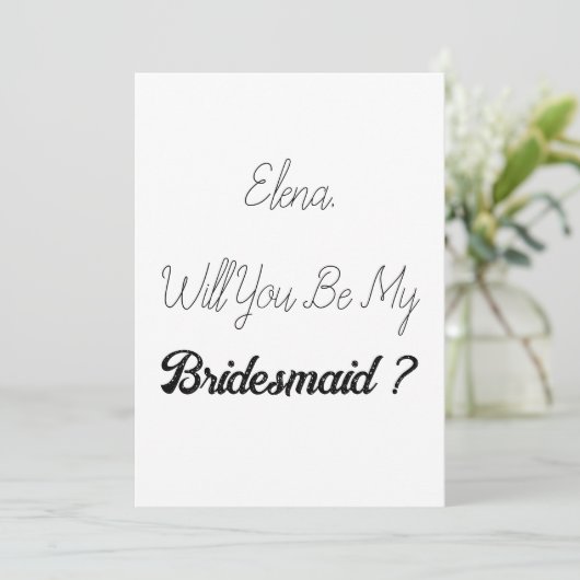 Invitation Proposition Bridesmaid Élégant Cool simple Mariage (Debout devant)