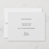 Invitation Proposition Bridesmaid | Élégant script en marbre (Dos)
