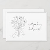 Invitation proposition d'aide à l'arc dessiné blanc et aux fl (Devant / Derrière)