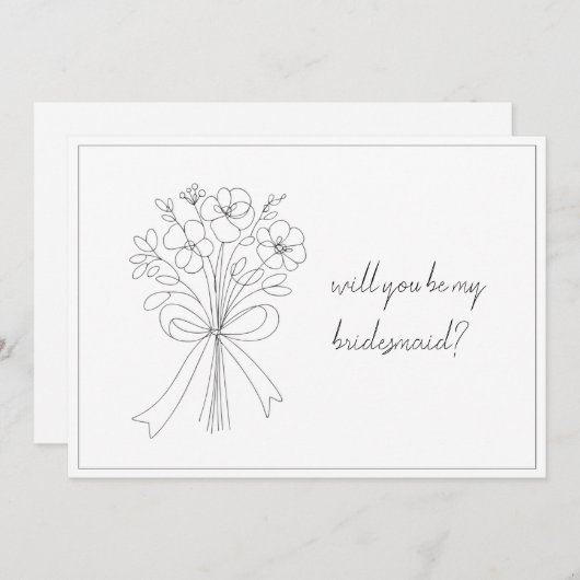 Invitation proposition d'aide à l'arc dessiné blanc et aux fl (Devant / Derrière)