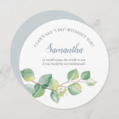 Invitation Proposition d'aide d'État Aquarelle Eucalyptus (Devant / Derrière)