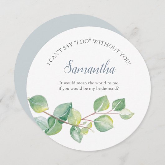 Invitation Proposition d'aide d'État Aquarelle Eucalyptus (Devant / Derrière)