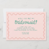 Invitation Proposition d'aide d'État rétro rose et verte (Devant)