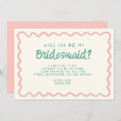 Invitation Proposition d'aide d'État rétro rose et verte (Devant / Derrière)