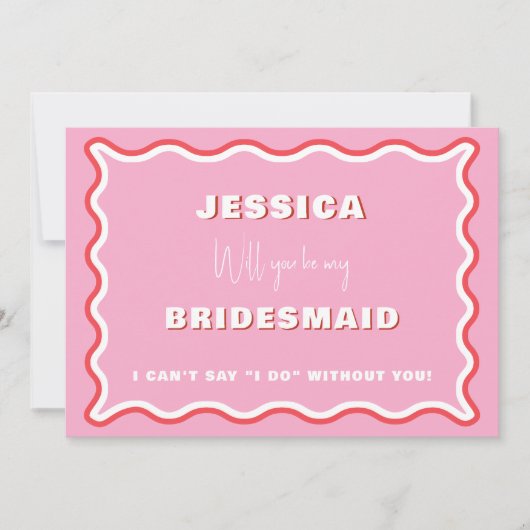 Invitation Proposition d'aide d'État Retro Wavy Rose (Devant)