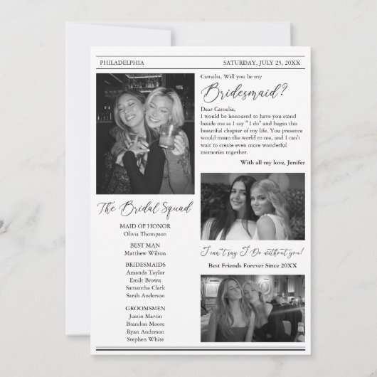 Invitation Proposition d'aide d'information Journal Photo (Dos)