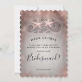 Invitation Proposition d'aide d'or Rose de plage Tropical (Devant)