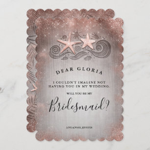 Invitation Proposition d'aide d'or Rose de plage Tropical