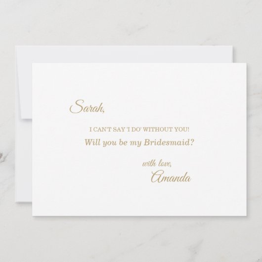 Invitation Proposition d'aide d'or simple (Dos)