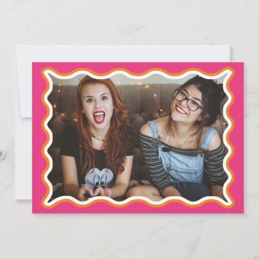 Invitation Proposition d'aide d'urgence pour photo Retro Wavy (Dos)