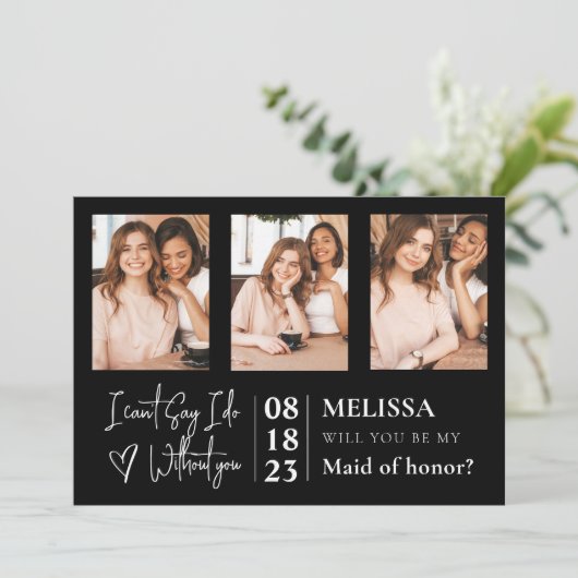 Invitation Proposition d'aide-mémoire de Collage photo simple (Debout devant)