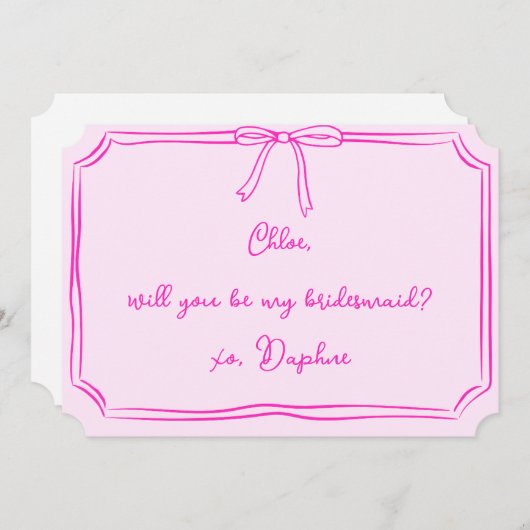 Invitation Proposition d'aide-ménagère manuscrite Coquette Bo (Devant / Derrière)